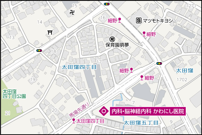 内科・脳神経内科かわにし医院の地図